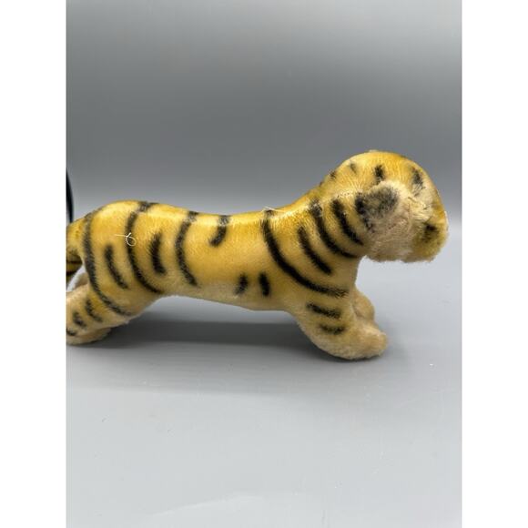 Vintage Mohair Tiger Plush Steiff-Style 1950s Unmarked Restore/Repair As-Is - Picture 2 of 7